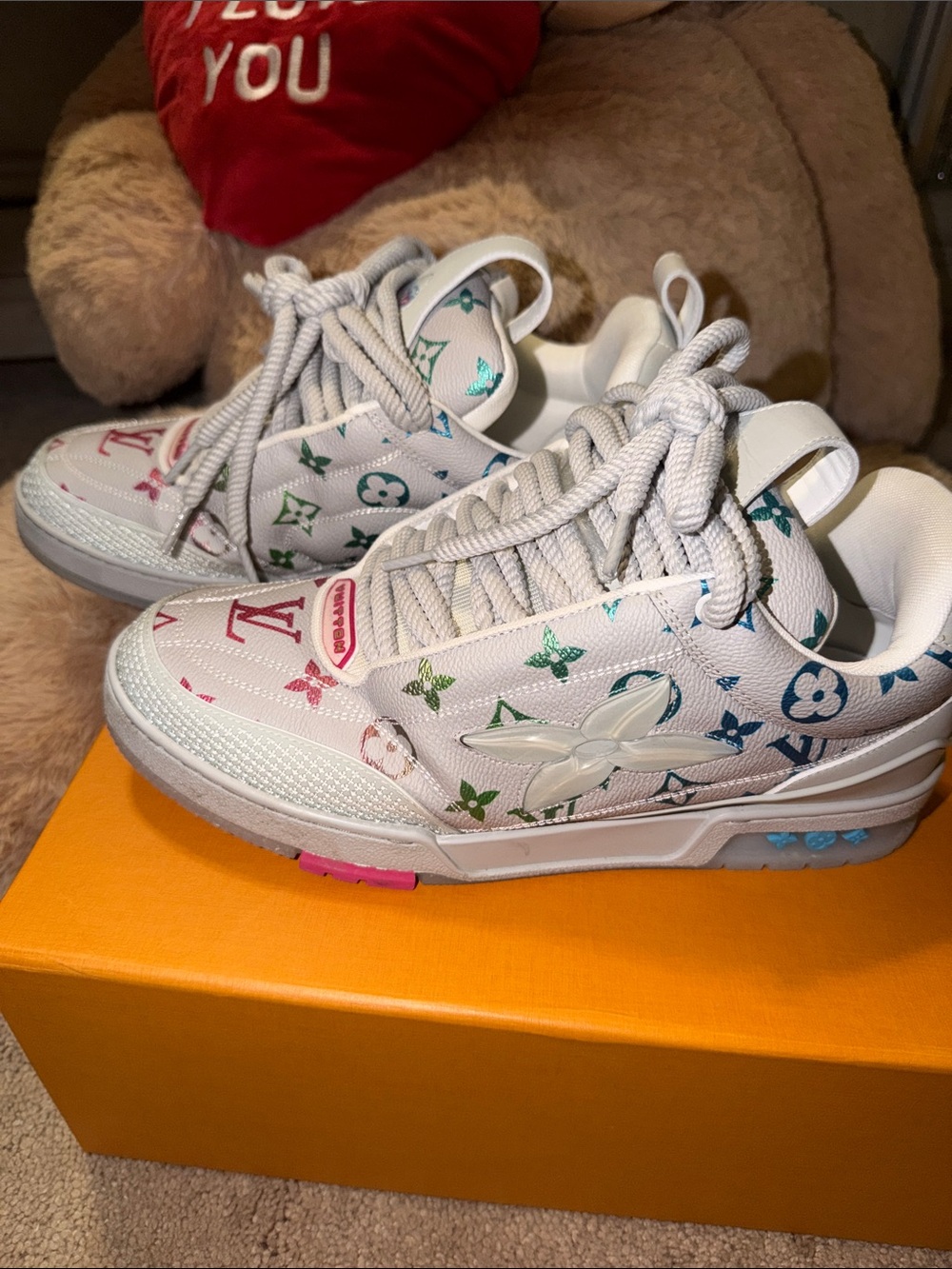 Louis Vuitton White Multicolor Monogram  Sneakers